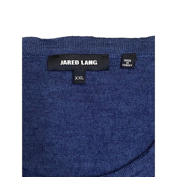 Jared Lang Men's Merino Wool Blend Faux Pocket Sweater Blue Size XXL - Picture 5 of 7